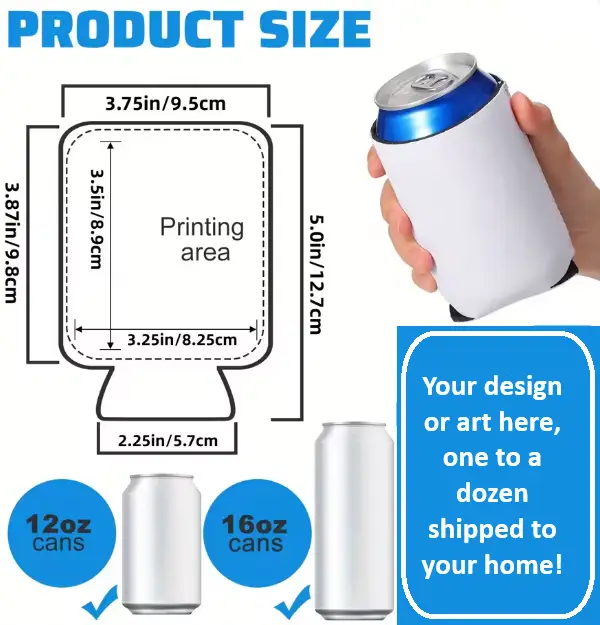 Can holder White Neoprene Can Coolers